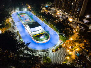 TELI SKETING PARK top view at night